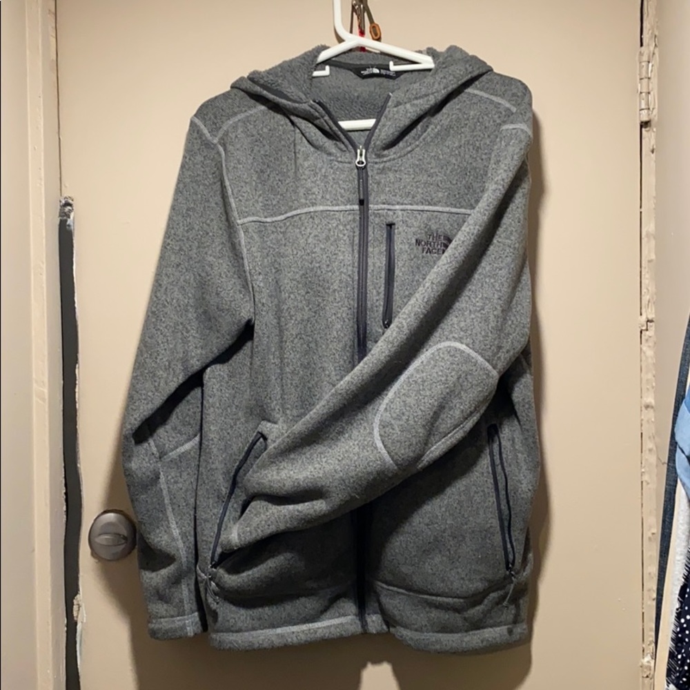 Men’s North Face fleece zip up with hood.